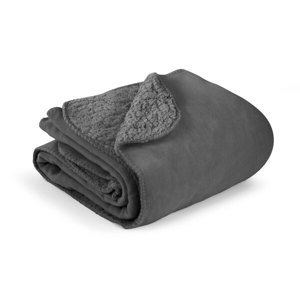 Plaid polyester recyclé 420g RECOON - gris foncé