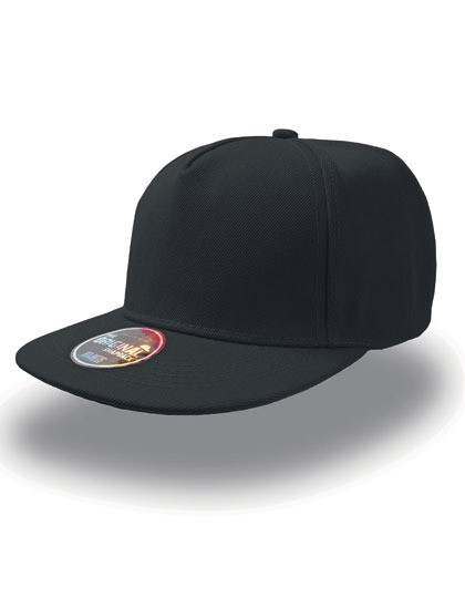 Kapa Atlantis Snapback, 5 plošč, PVC zapiranje - Črna / Ena velikost