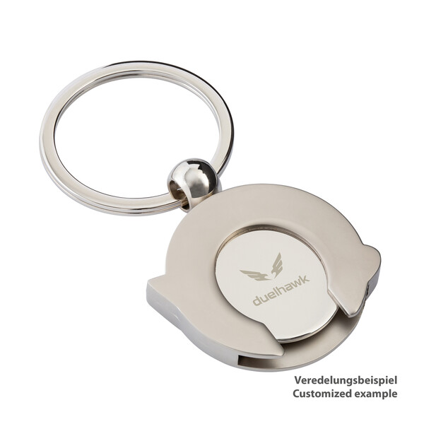 Key Ring WORLD TRIP - matt-silver finish