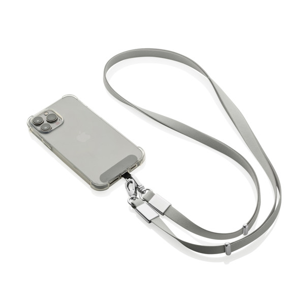 Nivo RCS recycled PET Crossbody lanyard - Grey
