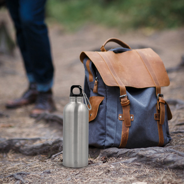 Sports bottle 500 ml with carabiner clip | Brenda - silver