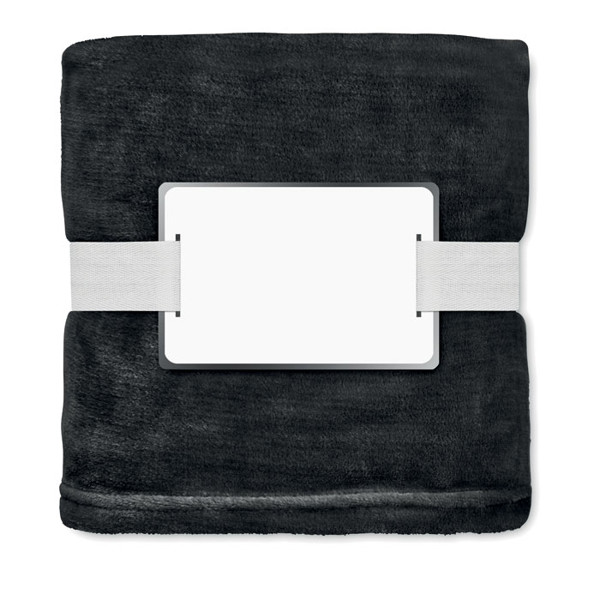 Logan RPET fleece blanket 280g/m², 150x120cm - Black