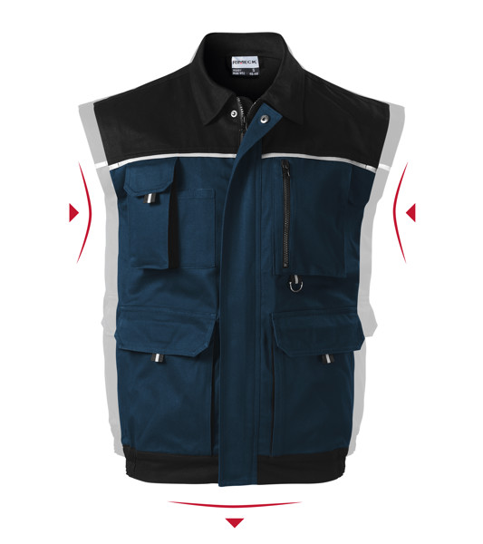 Pracovná Vesta Pánska Rimeck® Woody - Tmavomodrá / 48/50