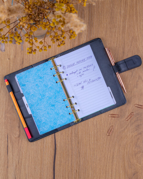 Notique Refill – Týdenní Kroužkový Diář S Vyměnitelnými Listy 2027, Černý, 12,5 x 19 cm - Východní