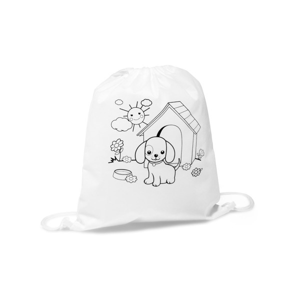 PS - DRAWS. Children's drawstring bag for colouring