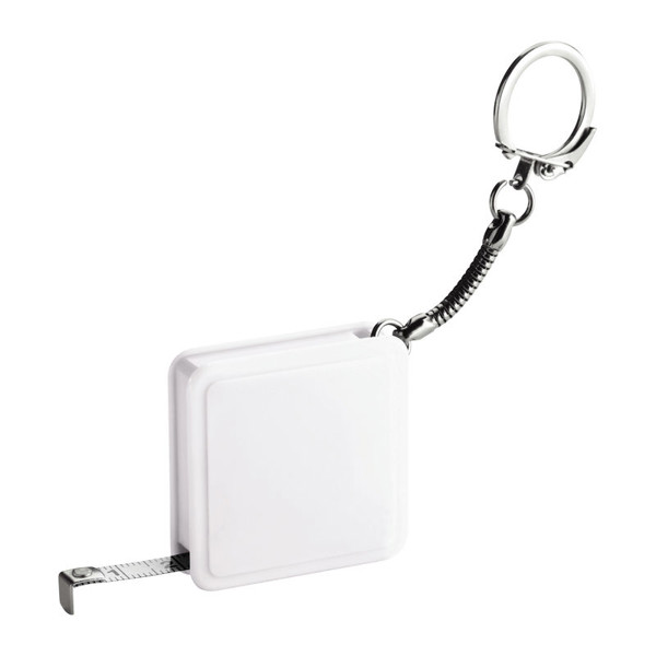 Key Ring with Measuring Tape Aberdeen - White