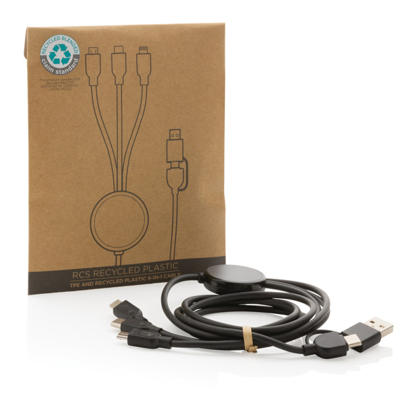 Xd Collection 6-v-1 kabel, 120 cm, recikliran TPE