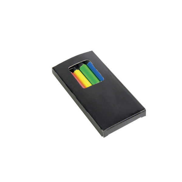 Set Mit 6 Neonfarbenen Holzstiften In Kartonschachtel