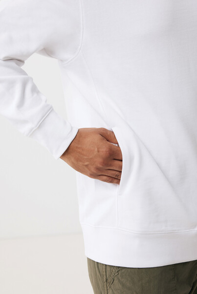 Mikina s kapucí a bočními kapsami Iqoniq Yengo z rec. bavlny - Recycled White / XXXL