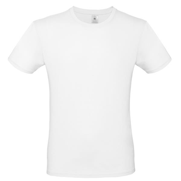 T-Shirt B&C #E150, Tam. Grande Branco - 100% Algodão (Investindo Em Better Cotton) - Branco / 3XL