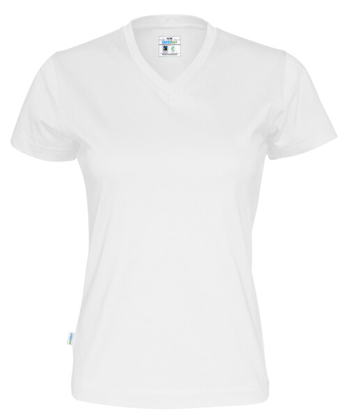 Cottover Gots T-shirt V-neck Lady white S