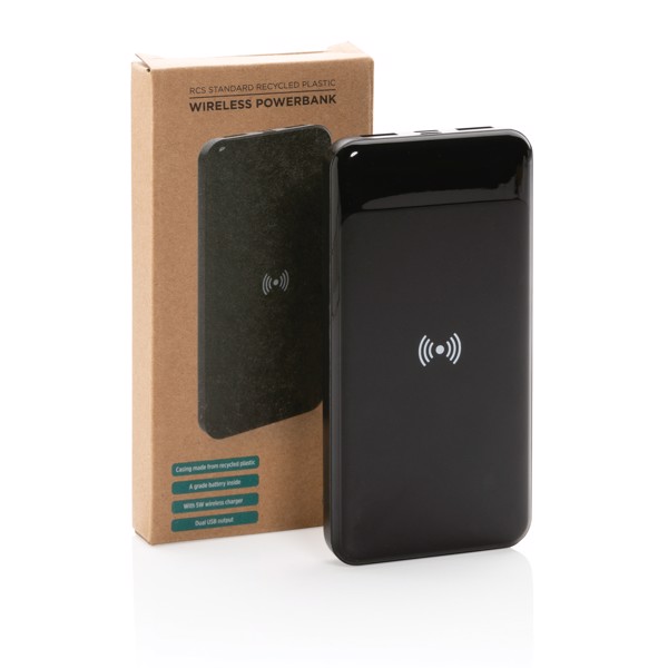 Powerbank 8000 mAh avec induction en plastique recyclé RCS - Noir