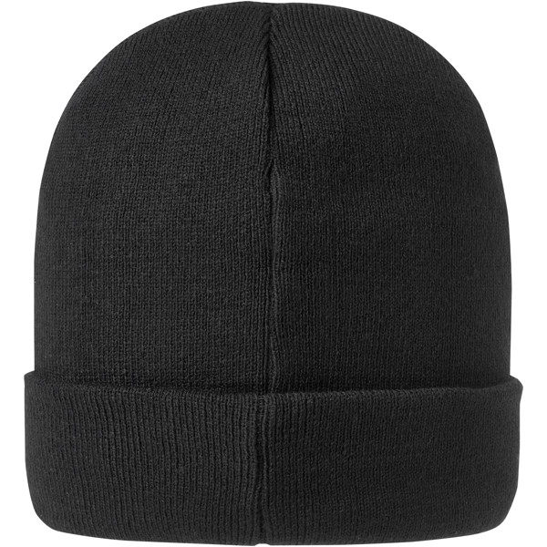 Gorro acrílico monocapa com borda dupla dobrada "Irwin" - Preto Liso