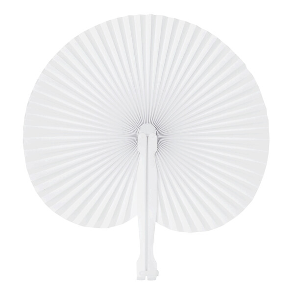 Folding Fan Peacock - White