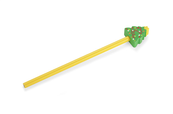 Pencil with eraser CHRISTMAS - Christmas tree - yellow