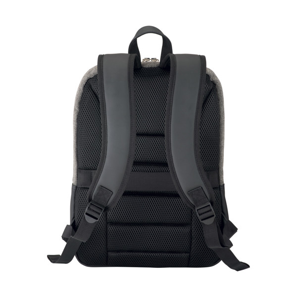 Laptop Backpack In Eco-Leather And Polycotton - Grey / Black