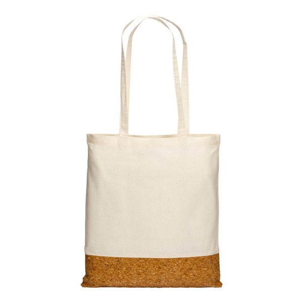 135G/M2 Cotton Shopping Bag, Cork Base, Long Handles