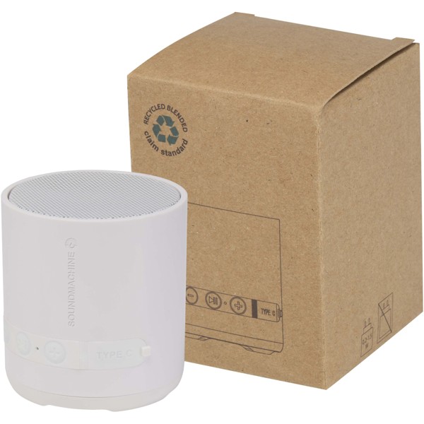 Haut-parleur Hunor sans fil de 3 W en plastique recyclé - Blanc