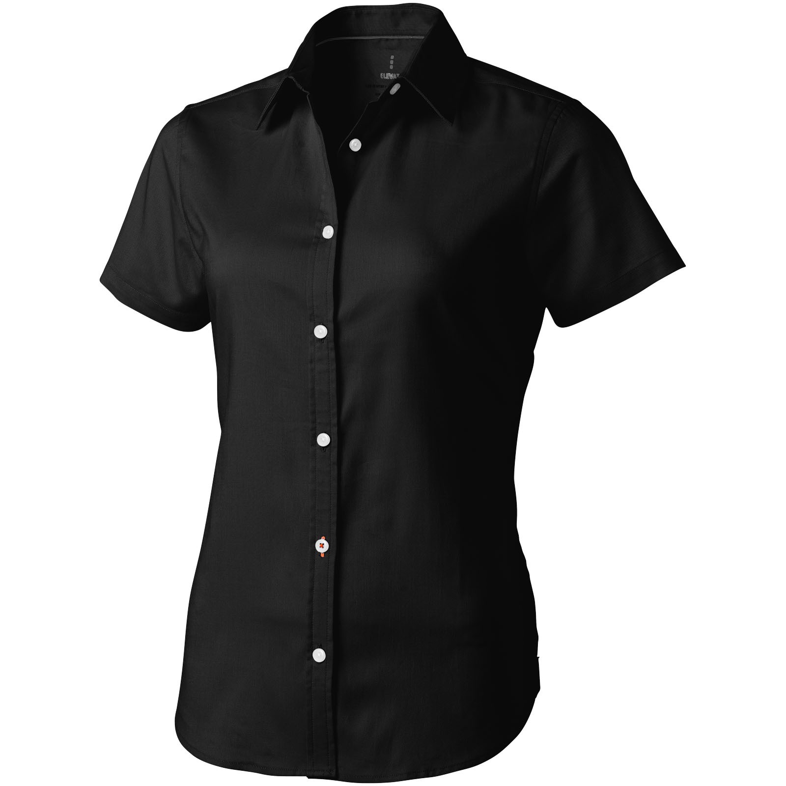 Camisa tipo Oxford de manga corta de mujer "Manitoba" - Negro intenso / XL