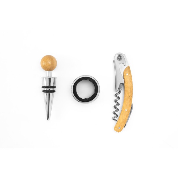 SAVORY. Sada na víno z bambusu a nehrdzavejúcej ocele