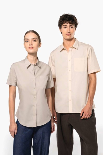 Judith - Ladies' Short-Sleeved Shirt - Bright Turquoise / XS