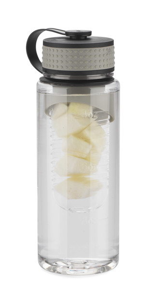 Water bottle with fruit container FRUGT 800 ml - grey