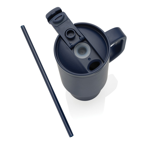 Mug 480 ml étanche en acier inoxydable recyclé RCS Cruiser - Bleu Marine