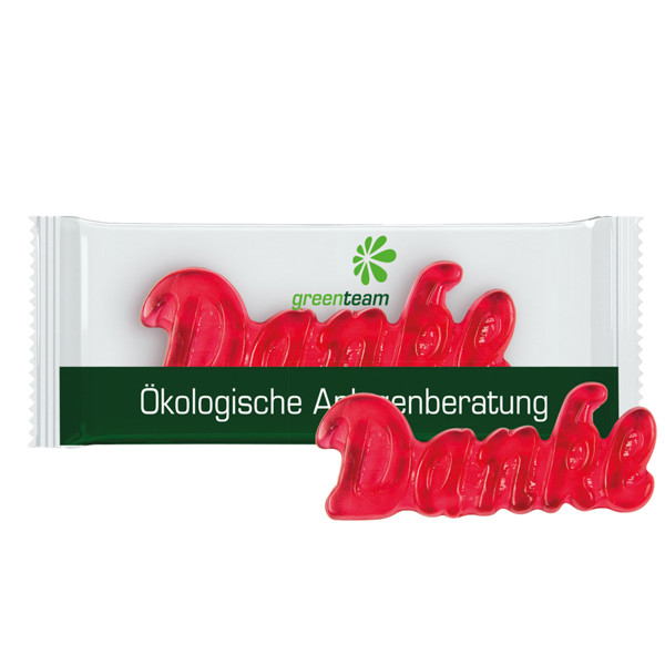 Trolli jelly gum single "danke", compostable foil transparent | Compostable foil: transparent