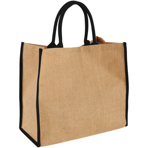 Grand sac shopping en jute Harry 25L - Naturel / Noir