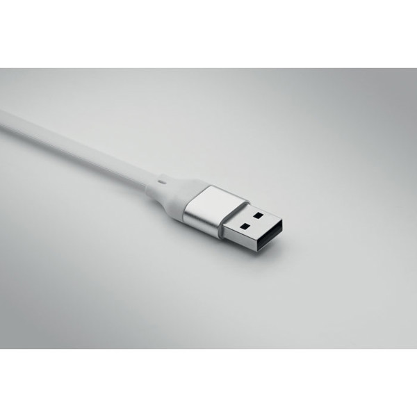 60W cable keyring recycled ABS Cabo - White