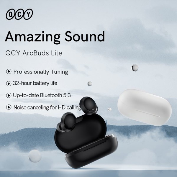 QCY T27 Wireless Headphones - WHITE