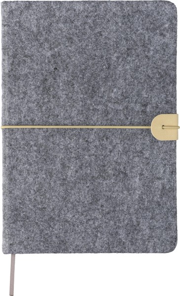 Notitieboek Danio | Gerecycled vilt | A5 | Gelinieerd - grijs