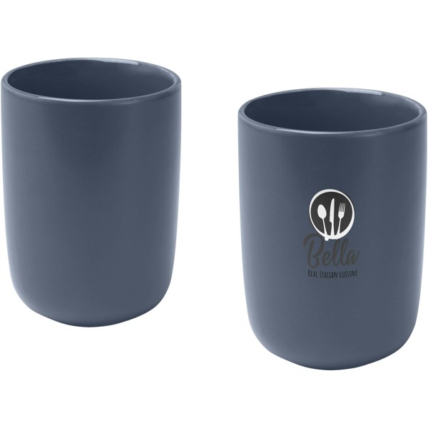 Tasses en céramique Male de 350 ml - set de 2 en finition mate - Bleu hale