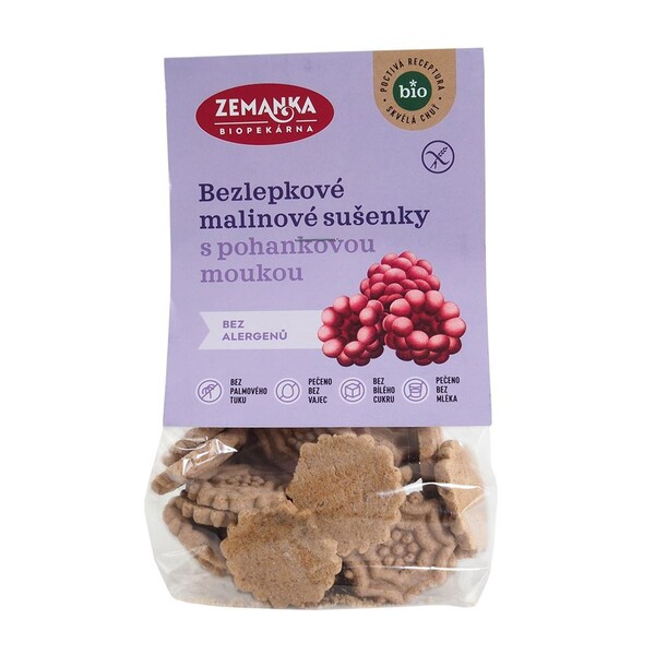Bezlepkové pohánkovo-malinové bio sušienky