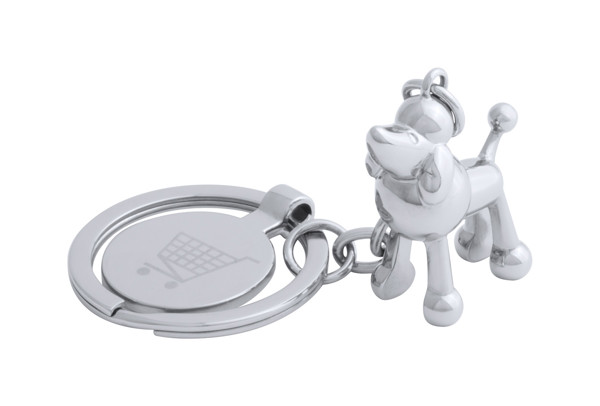 Trolley Coin Keyring Hoinzo, Cat - Silver