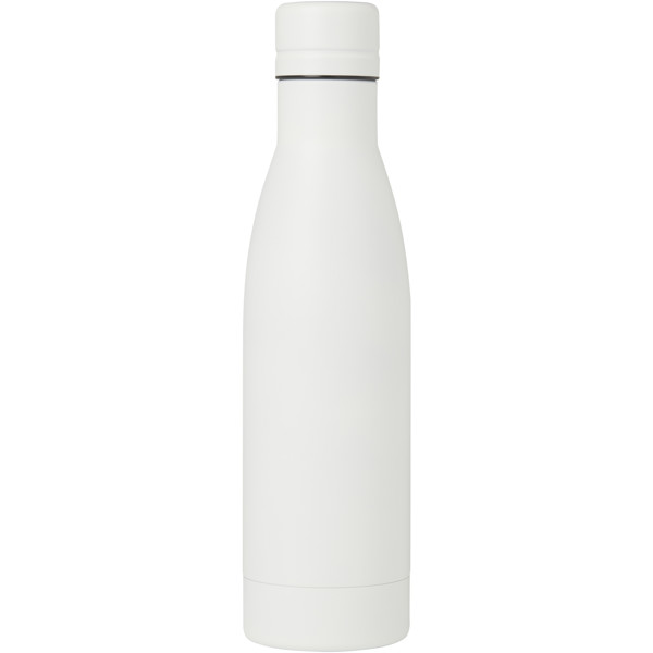 Bouteille isotherme Vasa en acier inoxydable recyclé certifié RCS de 500 ml avec isolation par le vide et couche de cuivre - Blanc