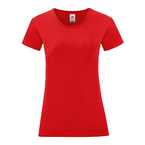 T-Shirt Iconic T Ladies 150G - 100% Algodão Ringspun - Vermelho / XL
