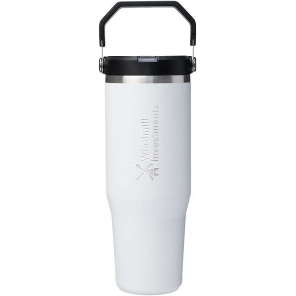 Stanley IceFlow™ 2.0 890 ml insulated stainless steel tumbler with flip straw - White