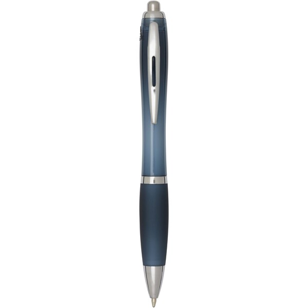 Stylo bille en plastique recyclé RCS avec corps et grip colorés (encre bleue) Nash - Bleu hale