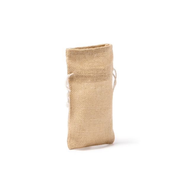 Personalised natural jute drawstring bag