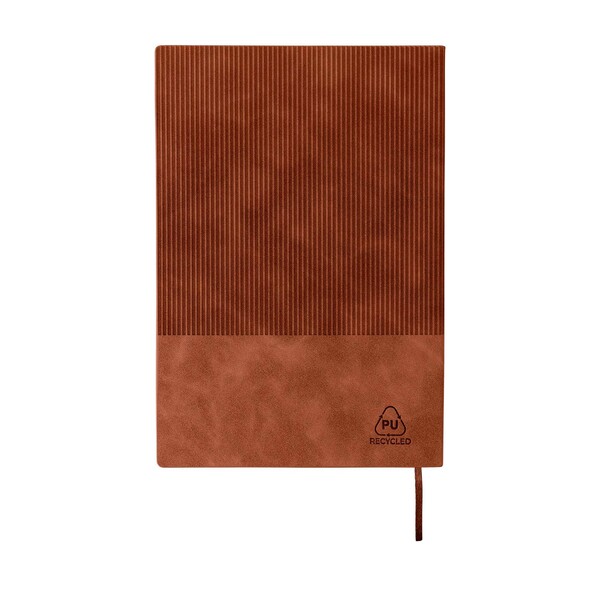 Notebook Elian | Recycled synthetic leather | A5 | Lined - brown