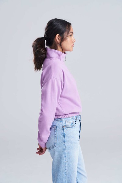Women's Cropped 1/4 Zip Sweat - Arctic White / XXS