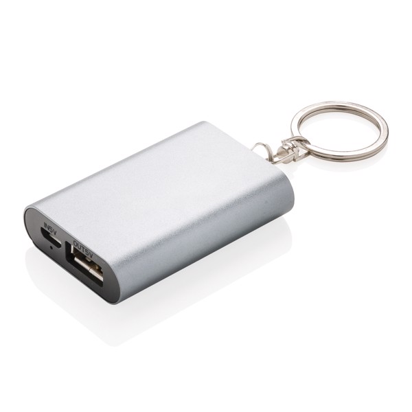 1.000 mAh Schlüsselanhänger Powerbank - Grau