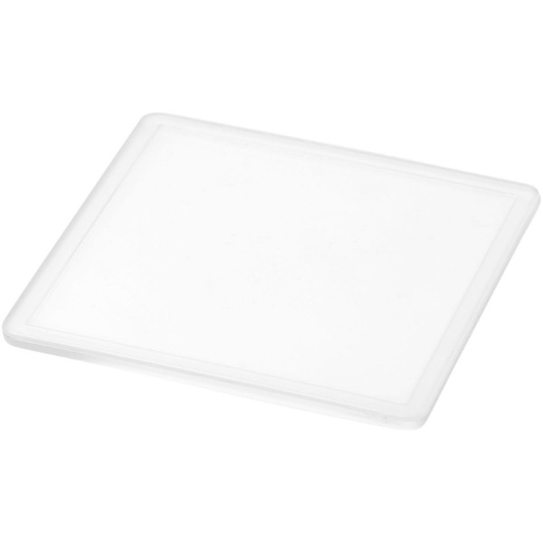 Ellison square plastic coaster with paper insert