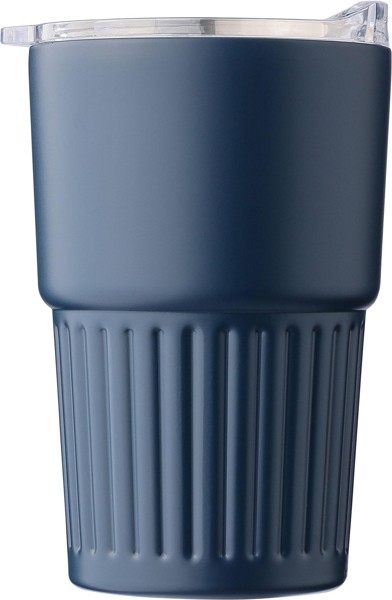 Recycled stainless steel double-walled travel mug (450 ml) Calo - White
