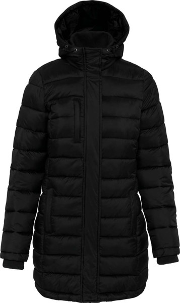 Ladies' Lightweight Hooded Padded Parka - Black / S