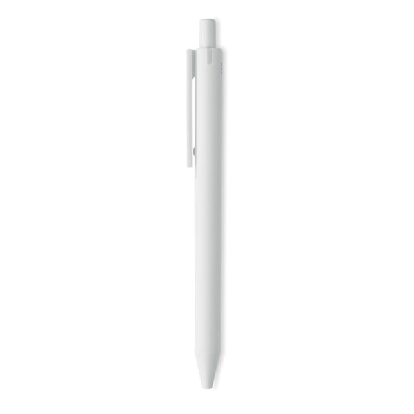 Recycled ABS push button pen Side - White