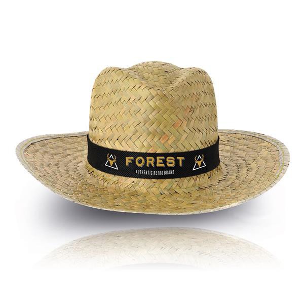 Chapeau de paille avec ruban + impression