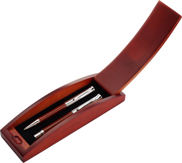 Conjunto de escrita de madeira. Escrita preto. Robin