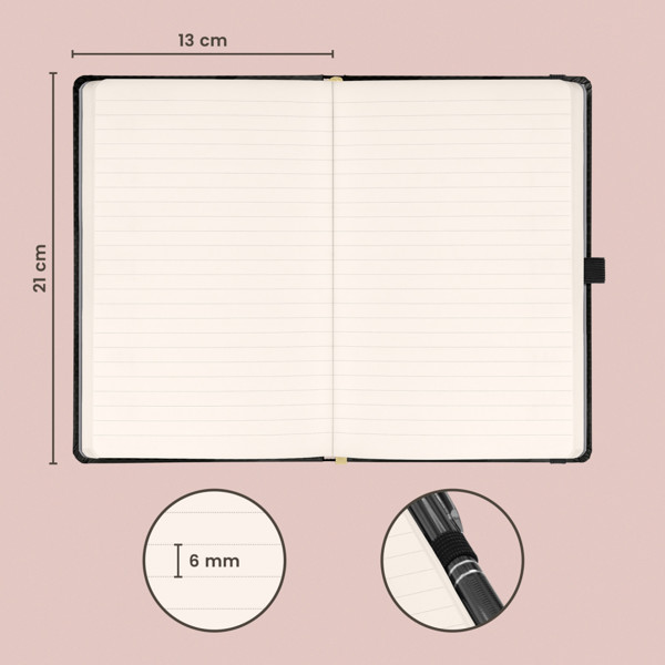 Notique Notes Elegantní, Linkovaný, 13 x 21 cm
